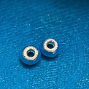 Blue Glass Beads with Silver Accents